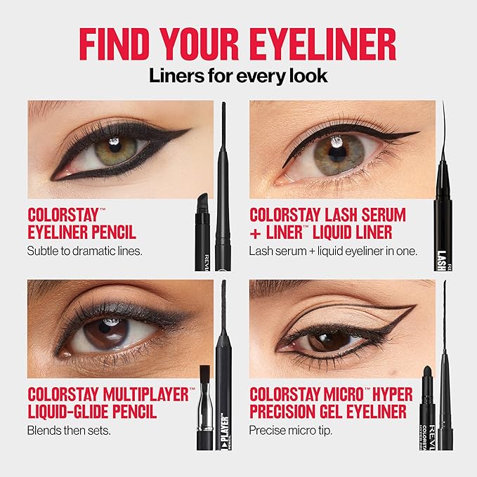 Revlon ColorStay Pencil Waterproof Eyeliner, Smudge-Proof, Eye Makeup with Built-In Sharpener, 206 Jade, 0.01 oz-Velvo Beauty