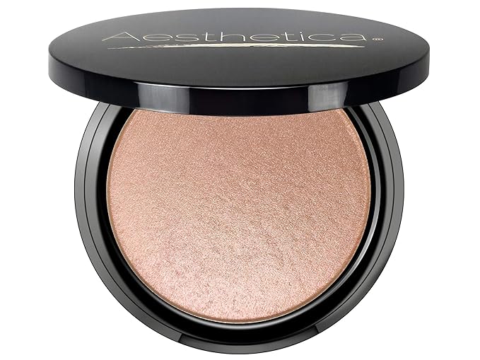Aesthetica Starlite Highlighter - Metallic Shimmer Highlighting Makeup Powder - Cosmos (Sparkling Rose Gold)-Velvo Beauty