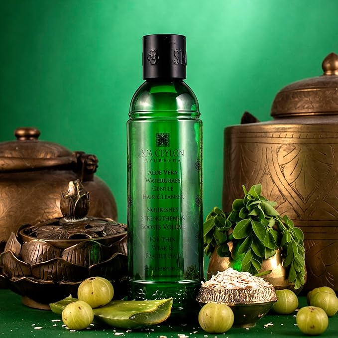 SPA CEYLON Aloe Vera Watergrass Gentle Hair Cleanser | Treat and Strengthen Hair | Sulfate-Free Hair Care | Ideal for Thin Weak or Fragile Hair-Velvo Beauty