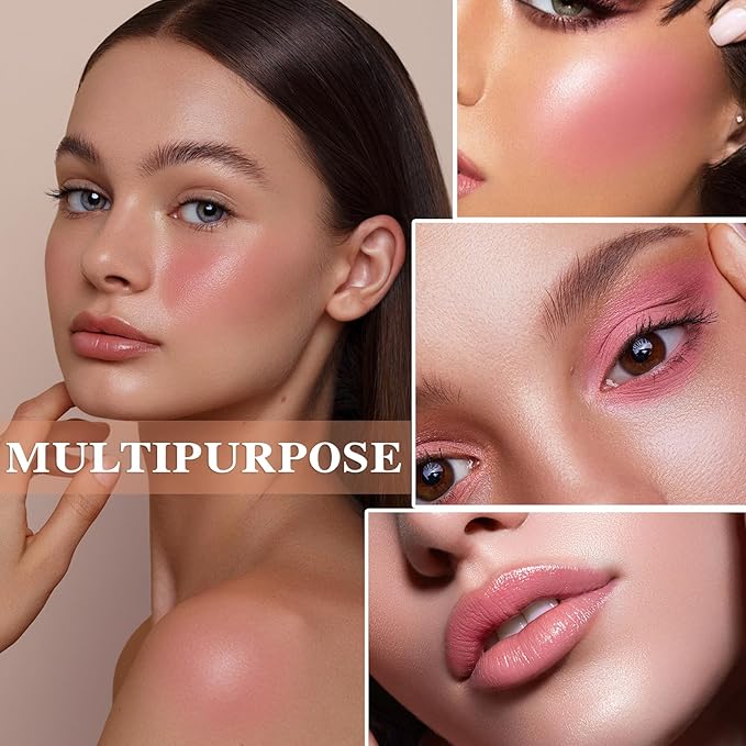 3 Colors Blush Palette,Matte Contour Makeup Blush for Cheeks,Waterproofing Highly Pigmented Face Cheek Blusher with Make Up Brush A12-Velvo Beauty