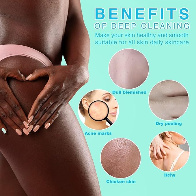 UJFQBH 3 Pieces African Net Sponge, African exfoliating net African Net Long Net Bath Sponge Exfoliating Shower Body Scrubber Back Scrubber Skin Smoother(Pink, Green, Off-White)-Velvo Beauty
