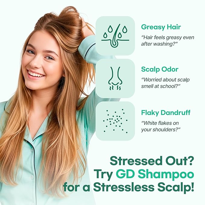 TS GD Shampoo for Teens | Korean Anti-Dandruff Shampoo for Oily & Itchy Scalp | Fruity Allergy-Free Scent | Sulfate-Free Gentle Hair Care (14.1 Oz)-Velvo Beauty