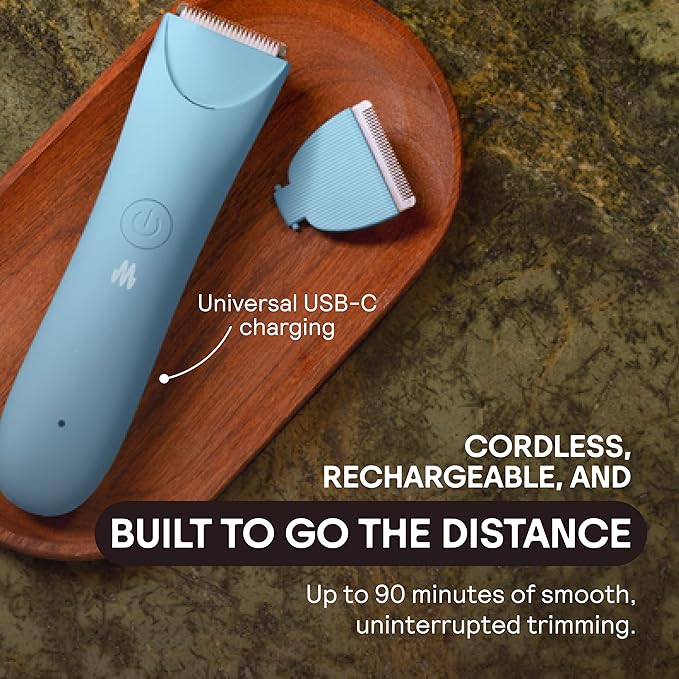 MERIDIAN Slimmer Trimmer – Electric Razor for Women, Bikini Line & Pubic Hair Trimmer, Rechargeable & Waterproof, Painless, Flawless Shave for Sensitive Skin, Gentle, Quiet & Travel-Friendly, Onyx-Velvo Beauty