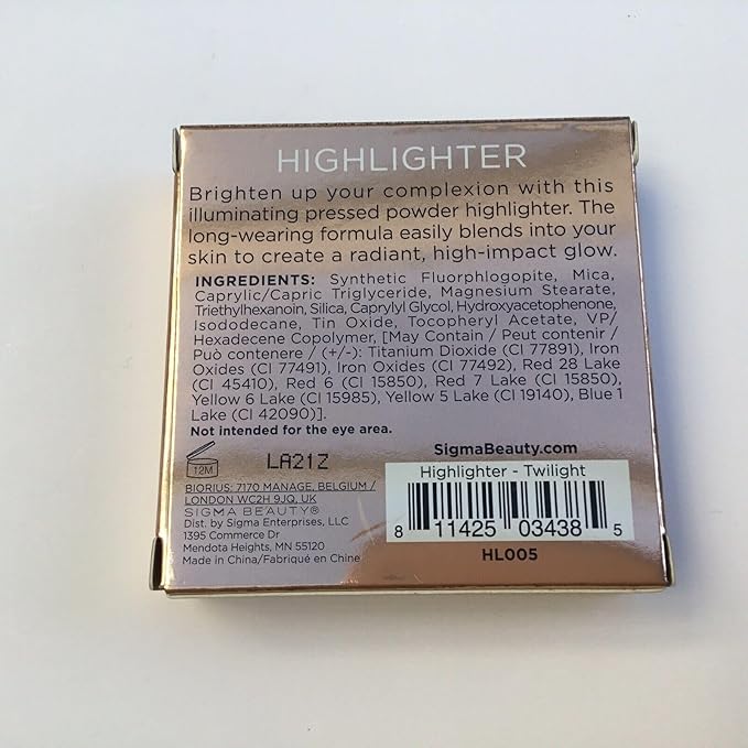 Sigma Beauty Highlighter Makeup – Illuminating Highlighting Powder for Face, Sheer Glimmer Face Highlighter for Cheeks, Cupid’s Bow, & Brow Bone (Twilight, Pinky Quartz Metallic)-Velvo Beauty