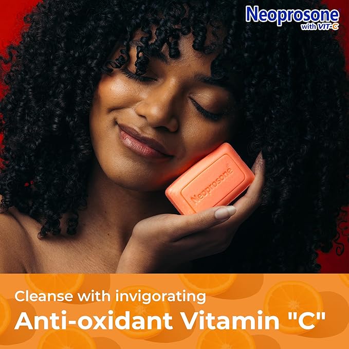 Neoprosone Skin Brightening Soap, 2.82 oz / 80 g, Hyperpigmentation Soap, Cleansing Bar, Fade Dark Spots on Knees, Elbows, Face, Private Areas, with Vitamin C and Castor Oil-Velvo Beauty