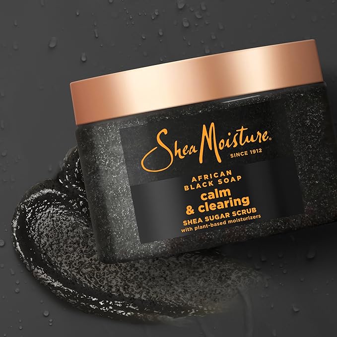 SheaMoisture Sugar Body Scrub African Black Soap for healthy, glowing skin African black soap with 24h shea moisture nutrients 12 oz-Velvo Beauty