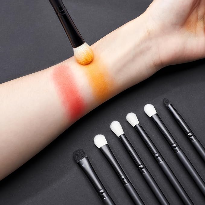 Jessup Eyeshadow Brush Set 12pcs Black Eye Makeup Brushes Set Professional with Natural Synthetic Hair for Eyebrow Eyelash Eyeliner Spoolie Blending, T322-Velvo Beauty