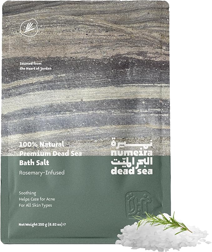 Dead Sea Salts for Soaking - Relaxing Salt Bath Soak for Body Rejuvenation - Natural Mineral Salts - Coarse Dead Sea Salt Bath Salts for Women & Men w/Rosemary Essential Oil (8.82 oz)-Velvo Beauty