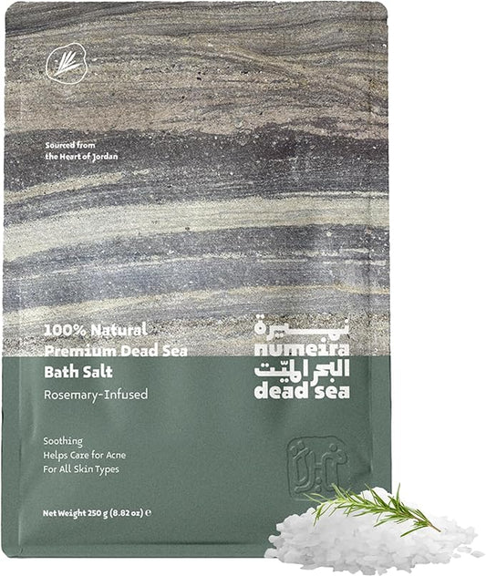 Dead Sea Salts for Soaking - Relaxing Salt Bath Soak for Body Rejuvenation - Natural Mineral Salts - Coarse Dead Sea Salt Bath Salts for Women & Men w/Rosemary Essential Oil (8.82 oz)-Velvo Beauty