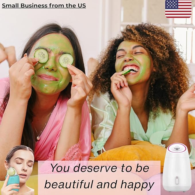 Facial Steamer and Ice Roller – 3-in-1 Nano Ionic Spa Kit for Deep Hydration and Pore Cleansing – Home Facial Care Set,auto Shut Off-Velvo Beauty