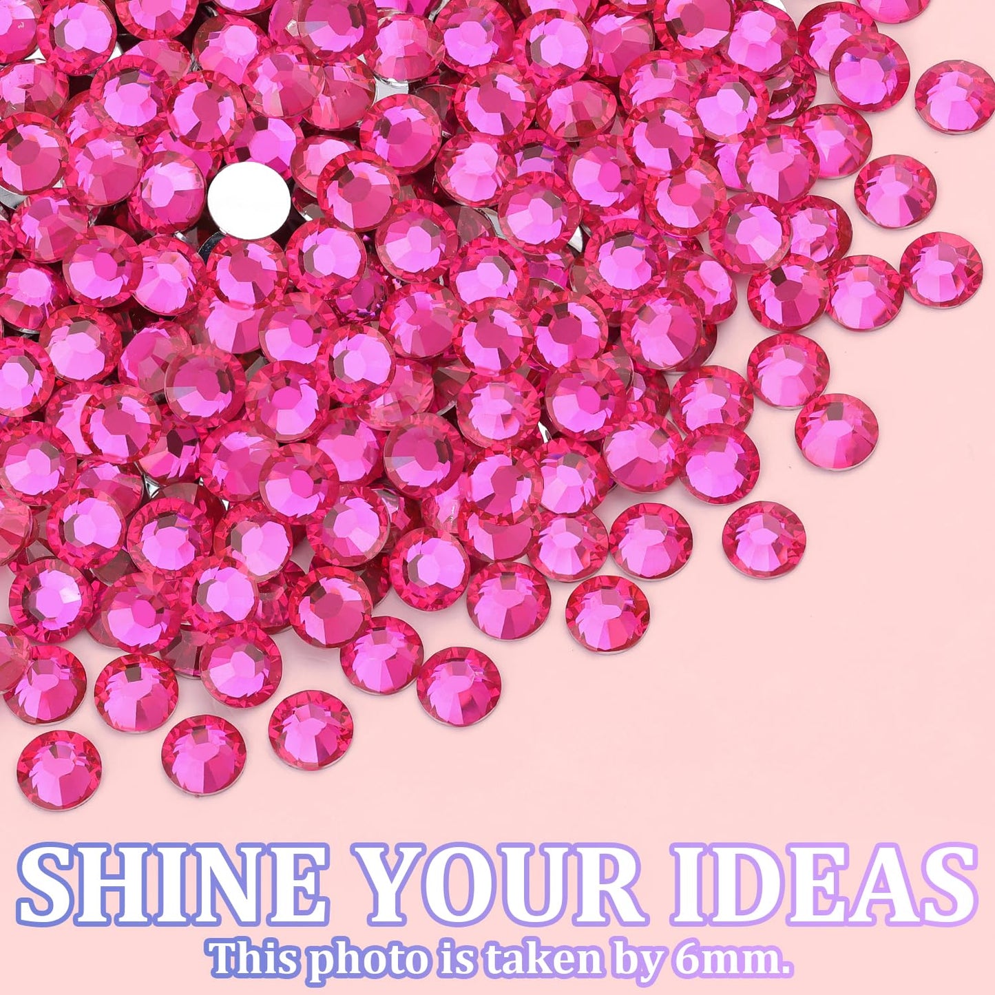 25000Pcs Resin Rhinestones with Tweezers for Crafting, Hot Pink 2-6mm Mixed Sizes Non Hotfix Flatback Gems, Bedazzling Crystal for DIY Craft Clothing Mugs Tumblers Shoes Fabric Decor Nail Art-Velvo Beauty