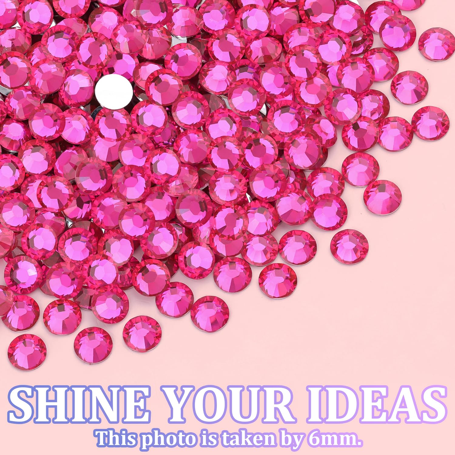 25000Pcs Resin Rhinestones with Tweezers for Crafting, Hot Pink 2-6mm Mixed Sizes Non Hotfix Flatback Gems, Bedazzling Crystal for DIY Craft Clothing Mugs Tumblers Shoes Fabric Decor Nail Art-Velvo Beauty