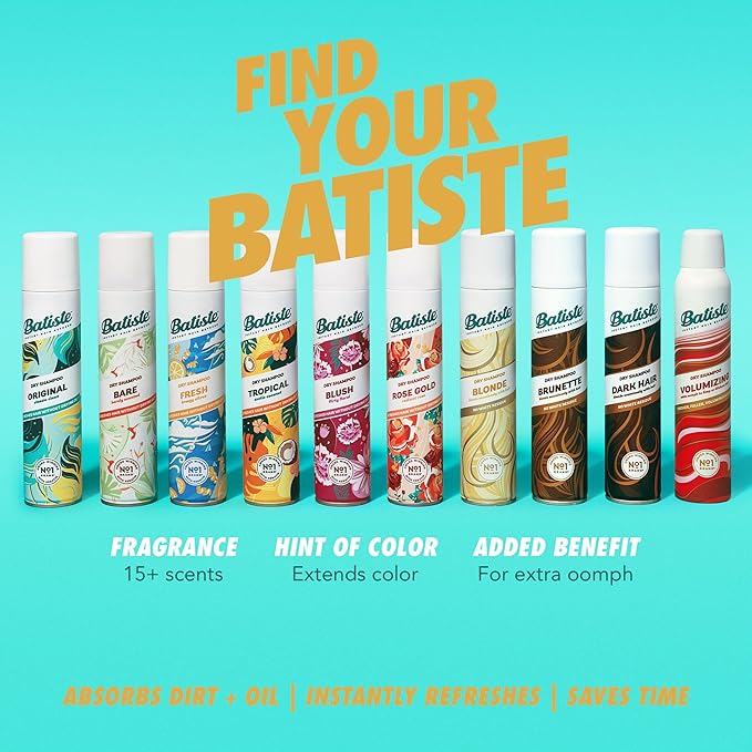 Batiste Dry Shampoo for Blonde Hair, Refresh Hair and Absorb Oil Between Washes, Waterless Shampoo for Added Hair Texture and Body, 5.71 oz-Velvo Beauty