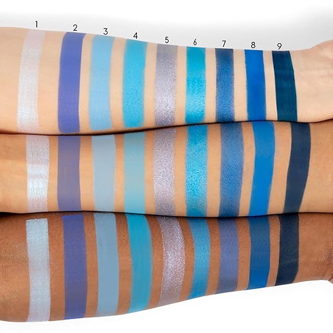 ColourPop Blue Moon Shadow Palette - Monochromatic Blue Shadow Palette with Matte, Metallic and Duochrome Finishes - High-Pigment Eye Makeup with a Long-Wearing Formula (0.3 oz)-Velvo Beauty