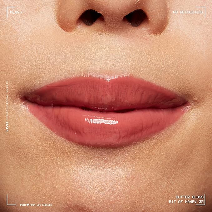 NYX PROFESSIONAL MAKEUP Butter Gloss, Non-Sticky Lip Gloss - Bit Of Honey (Peach Nude)-Velvo Beauty