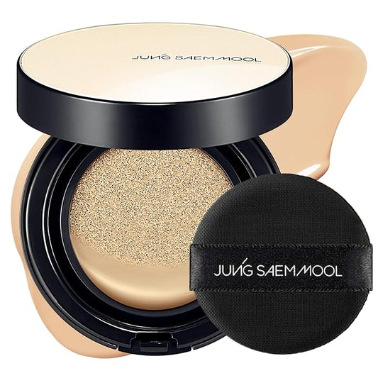JUNG SAEM MOOL Essential Skin Nuder Cushion 19W Light 0.49 Fl Oz, No Refill, Natural Radiant Finish Cushion Foundation with Buildable Coverage, Lightweight Texture, Korean Foundation Makeup-Velvo Beauty
