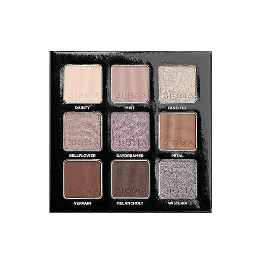 Sigma Beauty On-the-Go Eyeshadow Palette - Hazy - 9 Bold Eyeshadow Shades in Matte, Shimmer and metallic Finishes - Highly Pigmented Vegan Eye Makeup Palette - Clean Beauty Products-Velvo Beauty