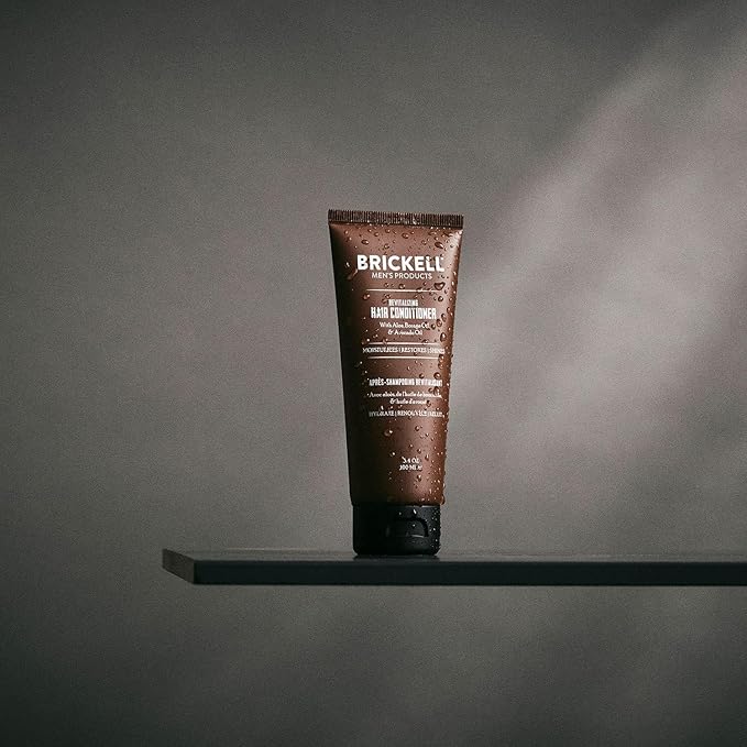 Brickell Men's Revitalizing Hair Conditioner for Men, Natural and Organic Nourishing Hair Conditioner, Restores Shine and Moisture, 3.4 Ounce, Scented, New Formula-Velvo Beauty