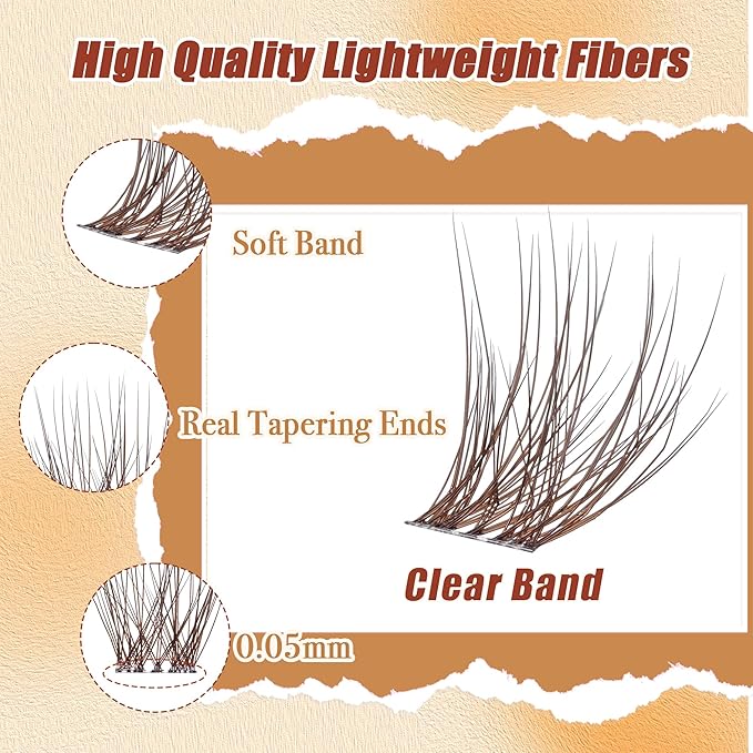 Lash Clusters - Dark Brown Lashes 360PCS Natural Wispy Fluffy Eyelash Clusters 8-16 MM Eyelash Extensions D Curl Faux Mink Lash Extensions DIY at Home-Velvo Beauty