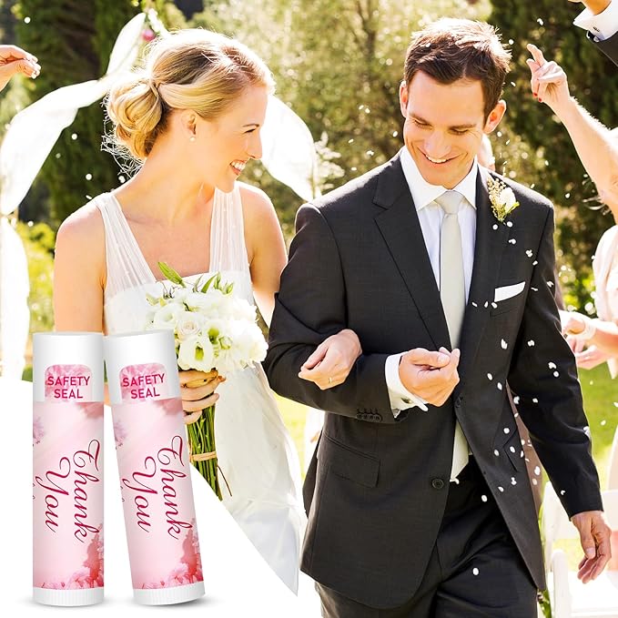 DMSKY 60 Pcs Wedding Bridal Shower Lip Balm Bulk, Bachelorette Souvenir & Baby Shower Favors, Wedding Party Favors for Guests, Thank You Gifts for Women Coworker Staff-Velvo Beauty