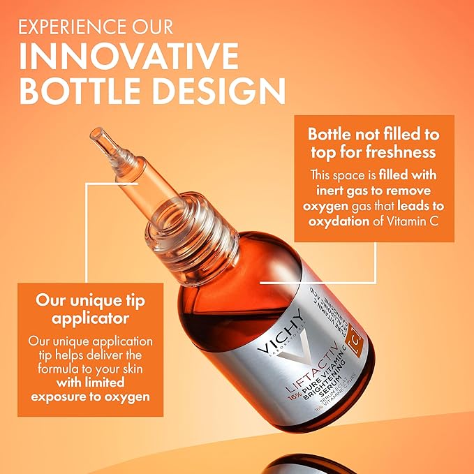 Vichy LiftActiv Vitamin C Serum For Face, Brightening Serum With 16% Pure Vitamin C + Hyaluronic Acid + Vitamin E, Improves Radiance & Firmness, Anti Aging, Protects Skin From Discoloration-Velvo Beauty