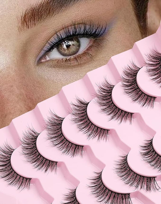 Natural Lashes Mink Natural Eyelashes False Eyelashes Natural Look False Lashes Wispy Eye Lashes Cat Eyelashes Fake Lashes KD02-Velvo Beauty