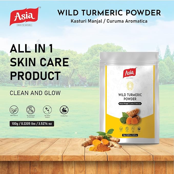 Asia Wild turmeric Powder by Asia | 100g /3.5 Oz | Kasturi Manjal | Curcuma Aromatica |100% Natural – Nothing external added | Preparing Turmeric Face Mask | For Face Packs & Face Mask-Velvo Beauty