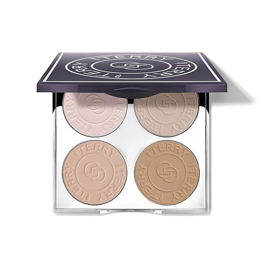 By Terry Hyaluronic Hydra-Powder Palette, 4-Shade, Vegan Contour Palette For Flawless & Matte Complexion, Fair to Medium-Velvo Beauty