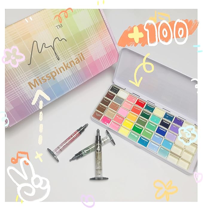 Gel palette Painting gel for nail art 40colors individual squares UV LED Gel for Nail Art DIY-Velvo Beauty