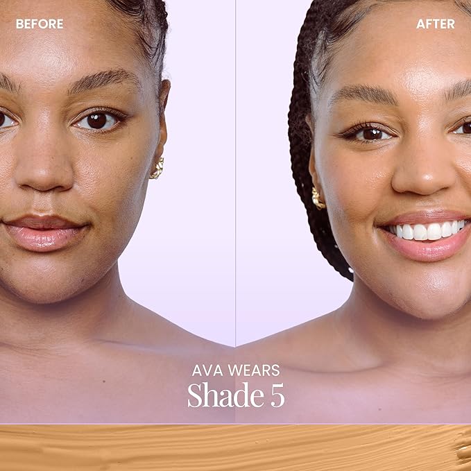 Naked Sundays BeautyScreen™ SPF 50 Mineral Peptide Foundation Tint – 2-in-1 Skin Tint & Mineral Sunscreen | Radiant, Buildable Coverage, Acne-Safe, Infused with Peptides (5 Tan Honey, 1.01 oz)-Velvo Beauty