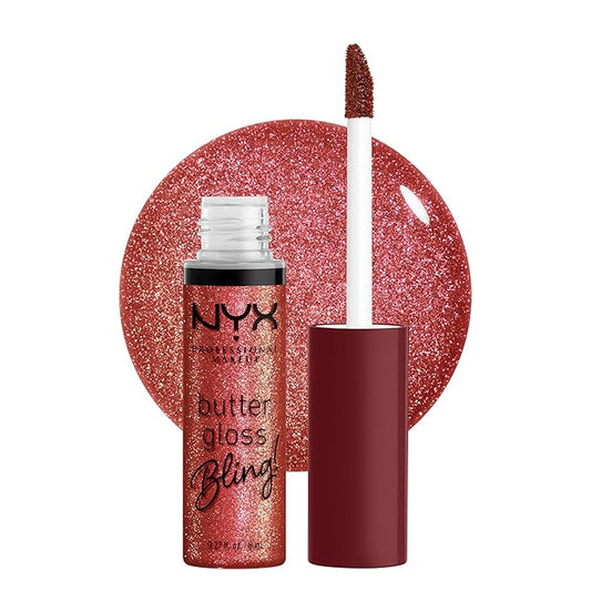 NYX PROFESSIONAL MAKEUP Butter Gloss Bling Lip Gloss, Non Sticky and Shiny Vegan Lip Makeup - Big Spender-Velvo Beauty