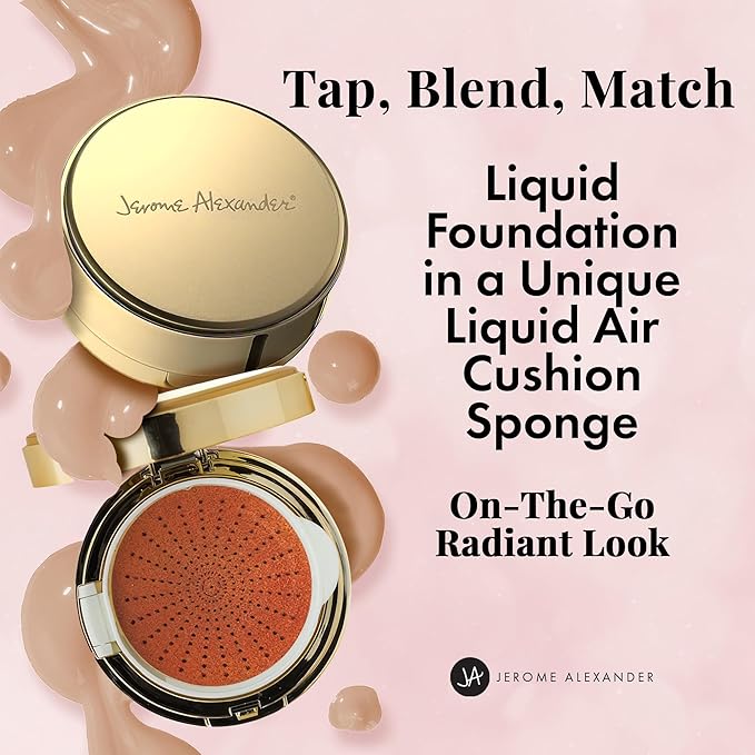 MagicMinerals AirCushion Foundation & Liquid Silk Primer by Jerome Alexander, Makeup with Skincare Active Ingredients, Full Buildable Coverage (Dark)-Velvo Beauty