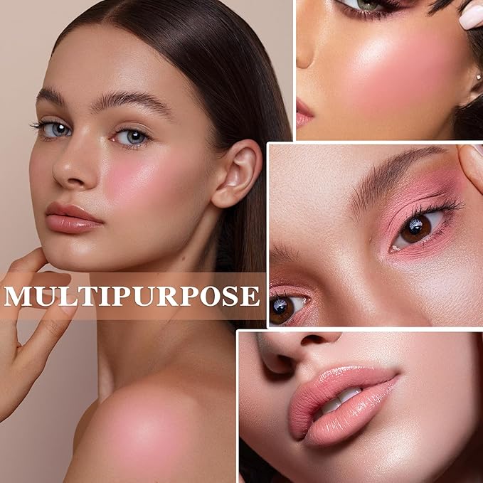 Cream Blush Stick with Brush and Makeup Sponge,Waterproof Multi Cream Makeup Stick,Lightweight,Long-lasting,2 in 1 Multi Blush for Cheeks & Lip Tint & Eyeshadow R-Velvo Beauty