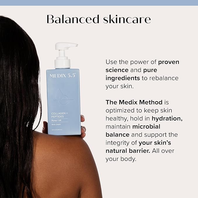 MEDIX Fragrance Free Firming Retinol Body Lotion + Collagen Peptides Cream 2pc Skincare Set | Crepey Skin Treatment | Anti Aging Body Cream & Face Moisturizer For Crepe Skin, Cellulite, & Wrinkles-Velvo Beauty