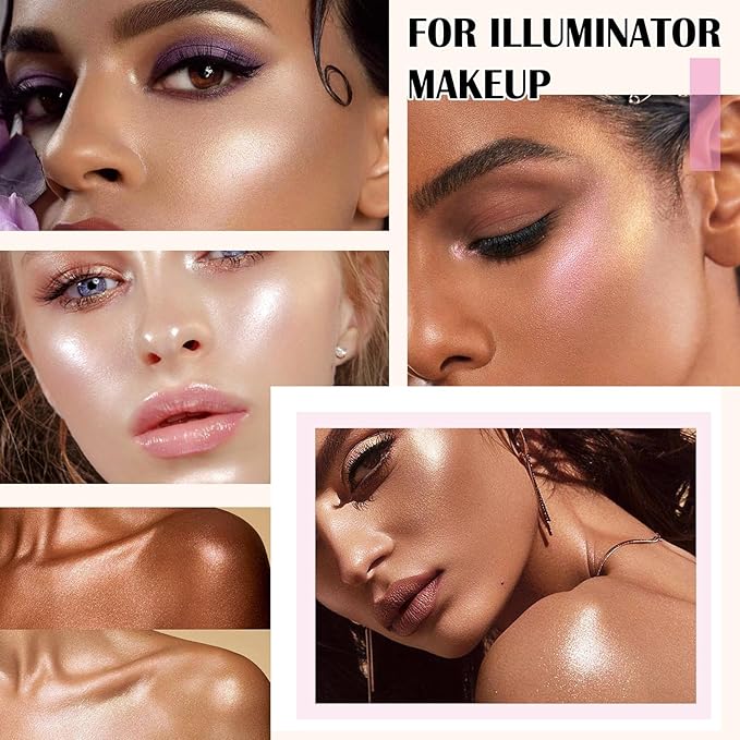 Highlighter Makeup Palette Shimmer Contour Palette Powder for Brighten Face Contour Gold Cheek Highlight Makeup, Long Lasting Highlighter Powder with Mirror for Illuminator Makeup (BEIGE GOLD)-Velvo Beauty