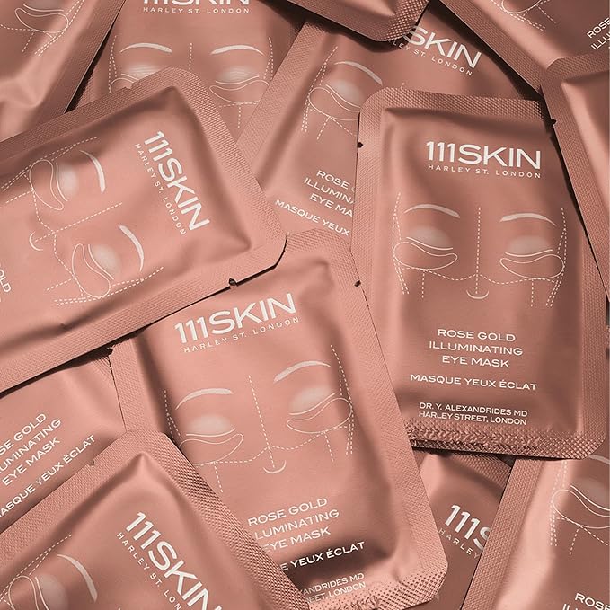 111SKIN Rose Gold Illuminating Eye Mask | Fragrance Free | Target Pigmentation | Illuminate Under-Eyes | Set of 8 (0.2 ounces each)-Velvo Beauty