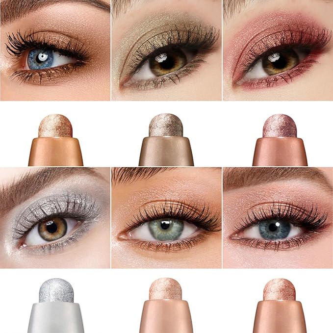 Jolilab Eyeshadow Stick Set, 6 Colors Matte Professional Bright-Colored Contouring and Highlight Eyeshadow Stick, Cream Waterproof Long Lasting High Pigmented Eye Shadow. (6, Set B)-Velvo Beauty