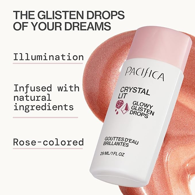 Pacifica Crystal Lit Glowy Glisten Drops – Face Makeup - Shimmery Multi-Use Liquid Blush/Highlighter for Radiant, Dewy Cheeks Luminous Glow Clean Beauty Vegan & Cruelty-Free Dermatologist Tested-Velvo Beauty