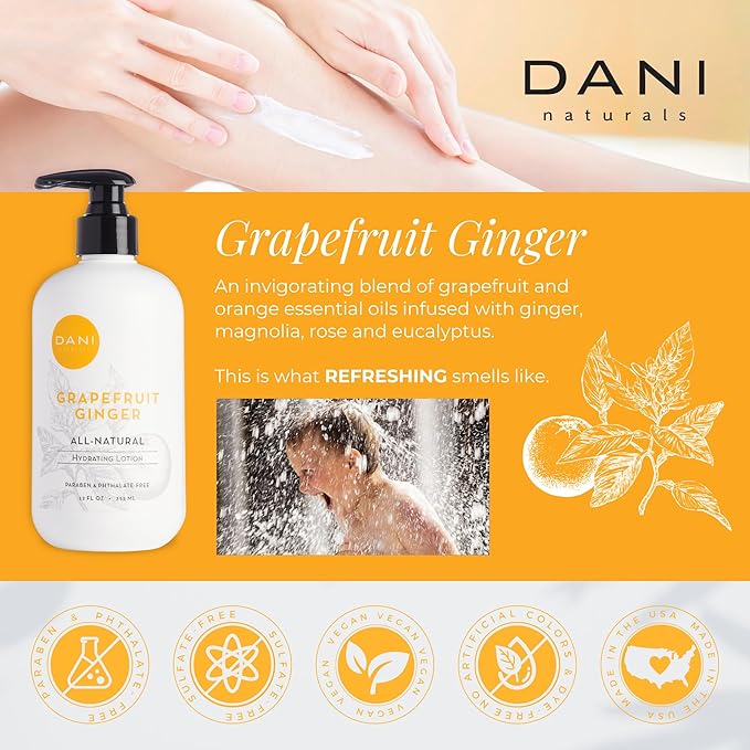 Naturals Hand & Body Lotion - Grapefruit Ginger, Hydrating Lotion with Aloe Vera, Vitamin E & Shea Butter, Moisturizing for All Skin Types, Paraben-Free, 12 Oz-Velvo Beauty