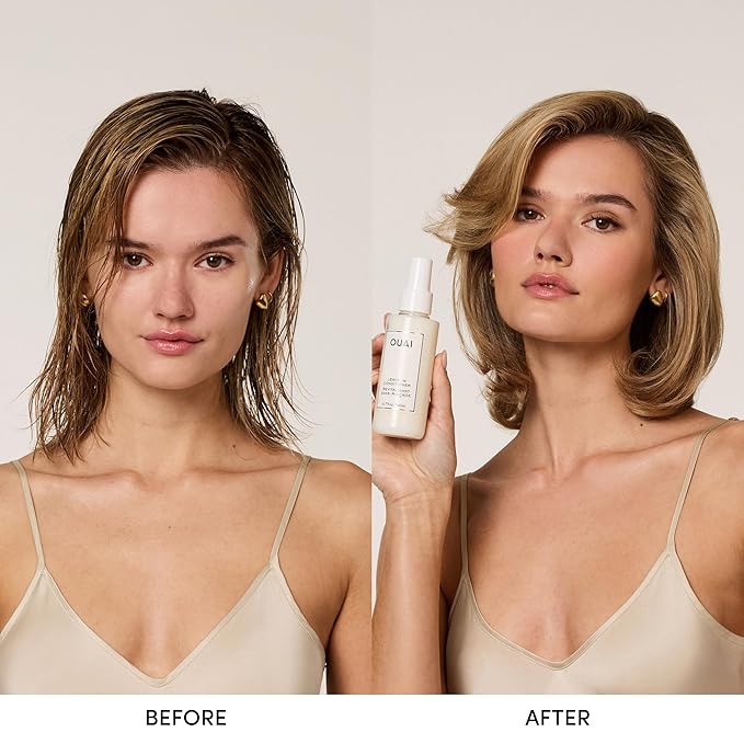 OUAI Leave In Conditioner & Heat Protectant Spray - Prime Hair for Style, Smooth Flyaways, Add Shine and Use as Detangling Spray - No Parabens, Sulfates or Phthalates (1.5 oz)-Velvo Beauty