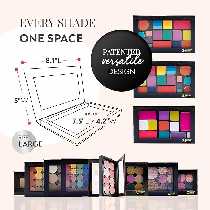 Large Magnetic Makeup Palette, Empty Magnetic Palette, Universal Magnet makeup palette for Eyeshadows, Powders, Customizable Beauty Organizer with Clear Window-Velvo Beauty