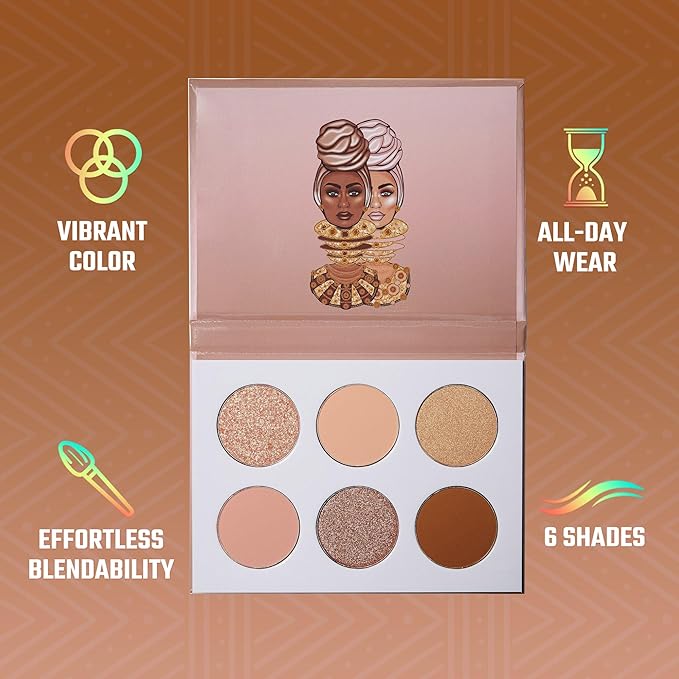 Juvia's Place Palette The Nudes - Neutral Hues, Blush, Sand, & Shimmer, Professional Eye Makeup, Pigmented Palette for Eye Color & Shine, Pressed, Shades of 6-Velvo Beauty