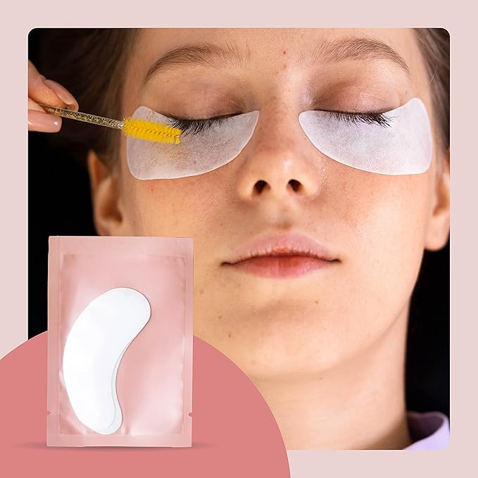 50 Pairs Under Eye Pads, Hydrogel Eye Patches for Eyelash Extension, Lash Gel Pad, Eyelash Extension Gel Patches, DIY False Eyelash Makeup Eye Gel Pad, Fit Most Eye Shape Stick Well-Velvo Beauty