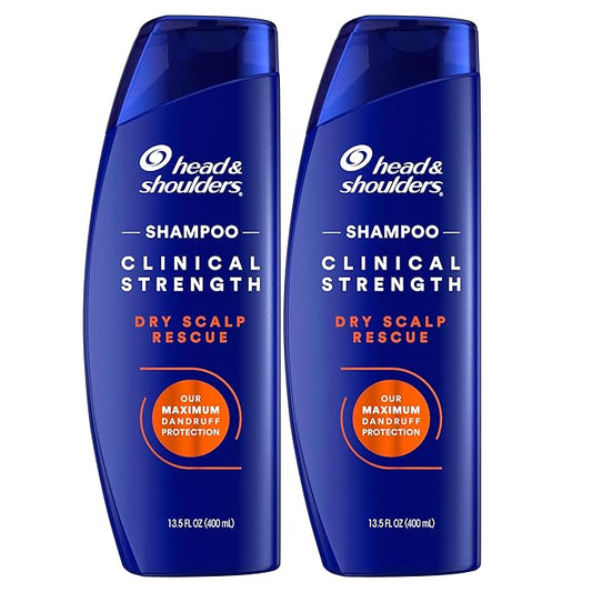 Head & Shoulders Clinical Dandruff Defense + Dry Scalp Rescue Shampoo 13.5 oz Twin Pack-Velvo Beauty