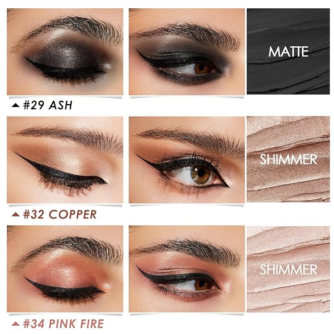 FOCALLURE 3 Pcs Cream Eyeshadow Stick,Shimmer Eyeshadow Pencil Crayon,High Pigmented Crease-proof Eye Shadow Brightener Sets,Long Lasting Eye Shadow Highlighter Stick Makeup,Coral Sea-Velvo Beauty