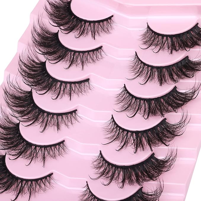 Fox Eye Lashes Wispy Faux Mink Lashes Volume Fairy Cat Eye Lashes That Look Like Extensions Spiky Fake Eyelashes Natural Look-Velvo Beauty