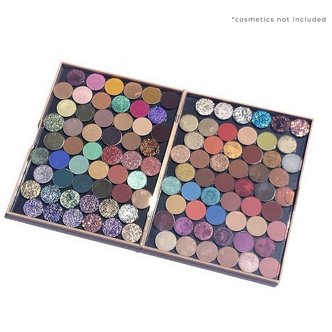 The Adept Palette Sorta Pink - Double Sided Magnetic Empty Palette with Divider, Holds over 100 Single Round Standard Sized Eyeshadow Pans, Hardshell Case-Velvo Beauty