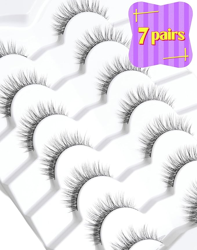 Onlyall Lashes Mink False Eyelashes Natural Wispy Lashes Soft Faux Mink Lashes Fluffy False Lashes DK72-Velvo Beauty