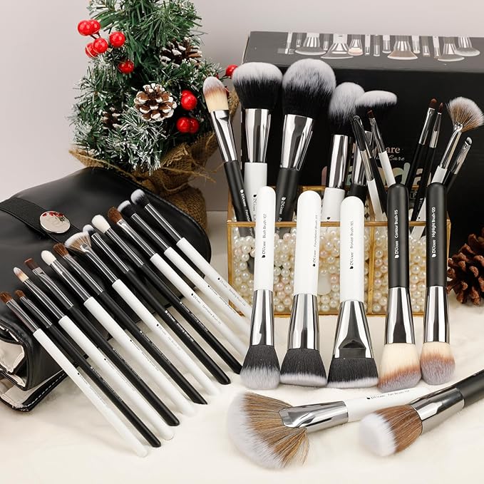 DUcare Professional Makeup Brushes 31Pcs Panda Series Makeup Brush Set Kabuki Foundation Blending Face Powder Blush Concealers Eye Shadows With Leather Case Organizer-Velvo Beauty