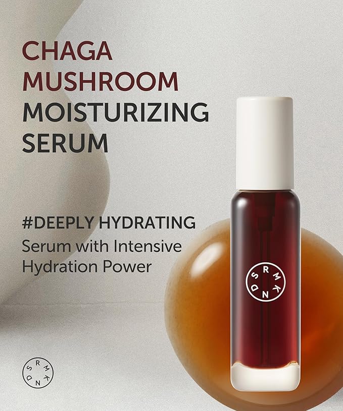 SERUMKIND Chaga Mushroom Serum for Korean Face Skincare - Beta Glucan Extract - Nourishing & Hydrating - Provides Deep Hydration for Extremely Dry Skin - Vegan & Cruelty-Free – 1.01 fl.oz.-Velvo Beauty